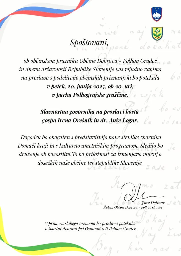Vabljeni na občinsko proslavo